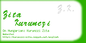 zita kurunczi business card